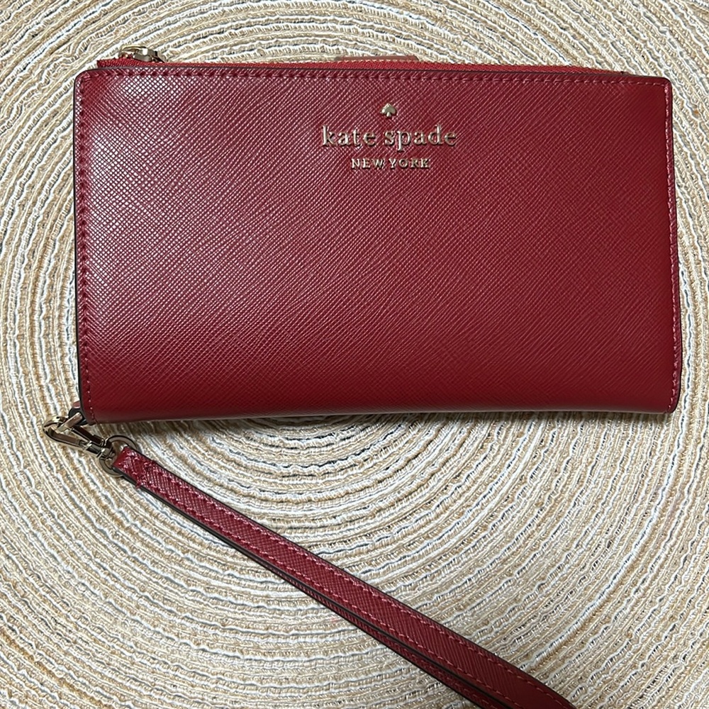 Kate Spade Phone Wallet Wristlet Red Currant